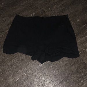 High rise, tight black shorts